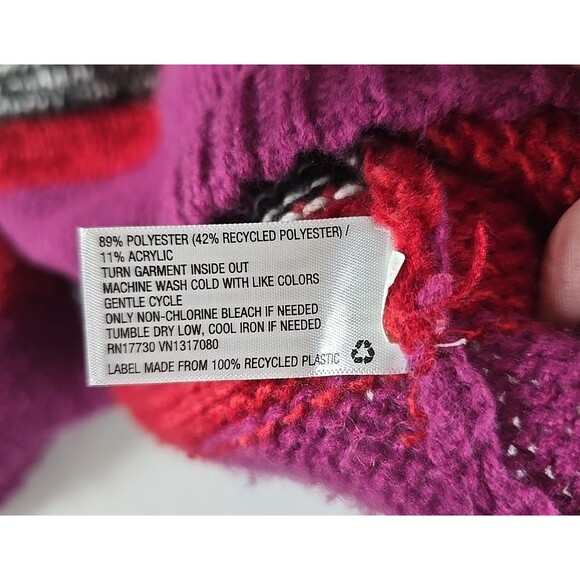 Knox Rose Target Pink Green Red Multi Striped Turtleneck Sweater Size XXL Warm - Picture 10 of 11